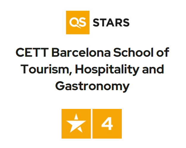 El CETT-UB recoge el reconocimiento de cuatro estrellas en la prestigiosa auditoría QS Stars.